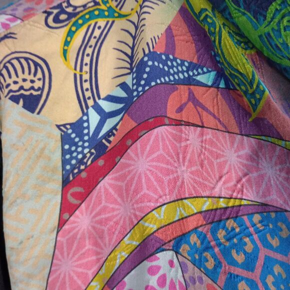 Citron Santa Monica Women's Open Front Cardigan Art Inspired Black Floral M - Picture 5 of 13